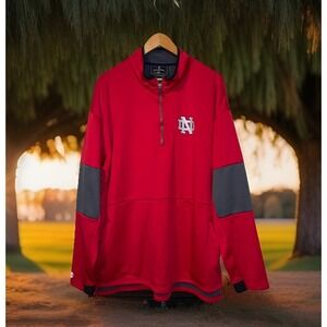 Holloway Pullover Jacket Notre Dam Men 2XL Red Long Sleeve Quarter Zip